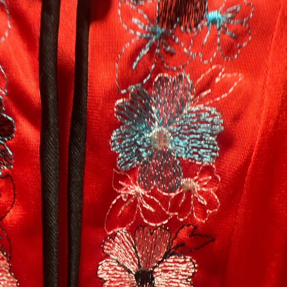 JCPenny Vintage Japanese Inspired Red Misses Medium  Robe - Picture 12 of 15